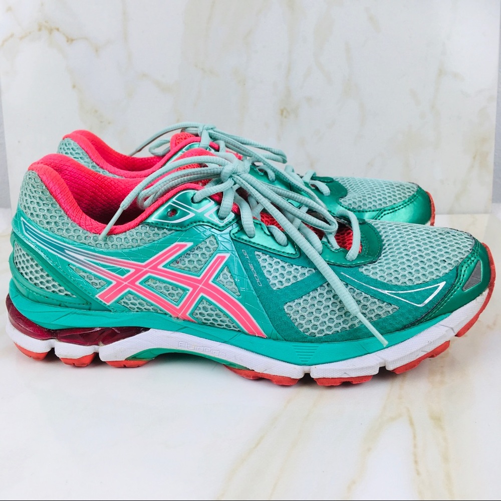 Asics Womens 9.5 Dynamic Duo Max Green Pink